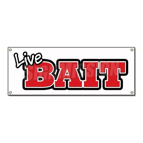 Signmission LIVE BAIT BANNER SIGN fishing lure shiners shrimp shop tackle fisherman B-Live Bait - main